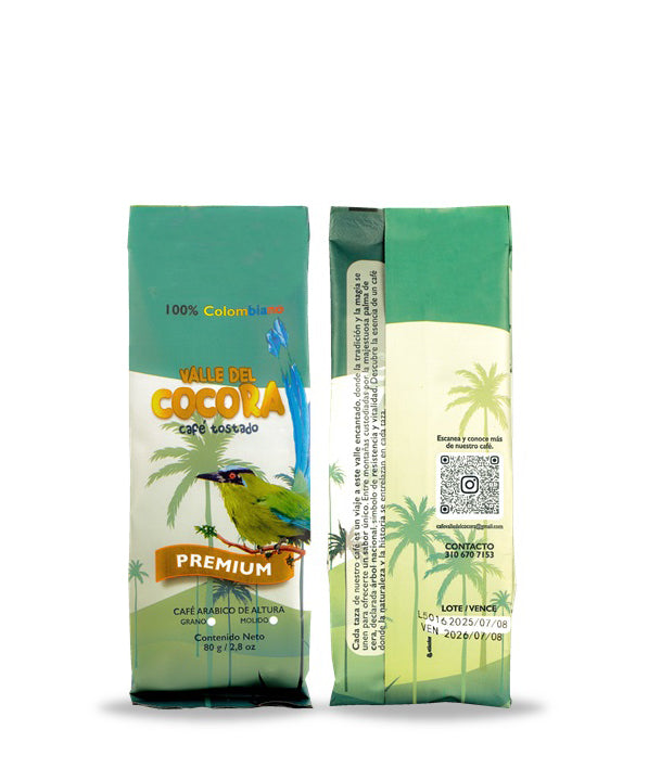 Café Tostado Valle de Cocora Premium 80 gr