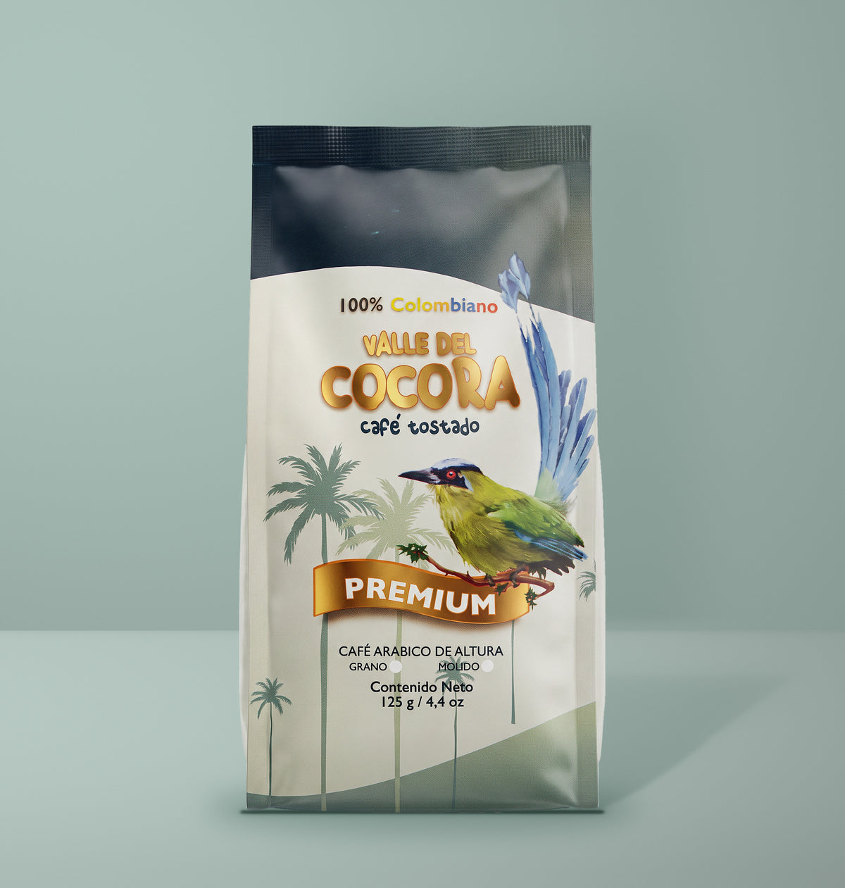 Café Palmas Edición Cocora, bolsa de 125 g, vista frontal