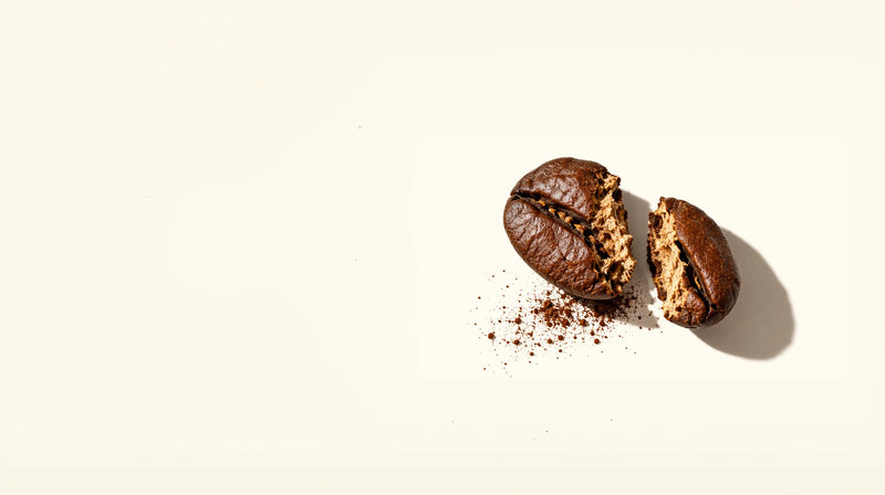 Grano de café partido